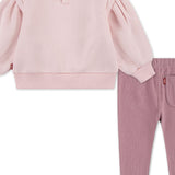 Completo Bambina 2 Pezzi Rosa con Felpa e Leggings | Levi’s