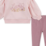 Completo Bambina 2 Pezzi Rosa con Felpa e Leggings | Levi’s