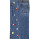 Completo 2 Pezzi Bambina con T-shirt Bianca e Jeans Ricamati | Levi’s