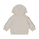 Felpa con cappuccio beige con zip logata | Balmain Kids