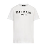T-shirt bianca con logo Balmain Paris | Balmain Kids