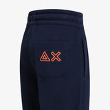 Pantaloni in felpa con logo fluo navy blue | Sun68