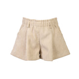 Shorts Bambina in Velluto a Coste Beige | Elsy