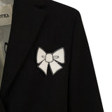 Cappotto Nero Bambina con Fiocco Ricamato | Simonetta