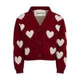 Giacca Cardigan Bambina con Cuori Bianchi | Simonetta