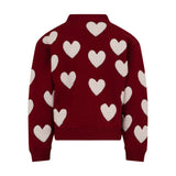 Giacca Cardigan Bambina con Cuori Bianchi | Simonetta