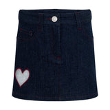 Gonna di jeans bambina con cuore ricamato | Simonetta