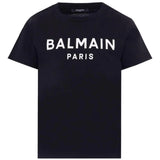 T-shirt nera con logo Balmain Paris | Balmain Kids