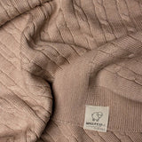 Copertina neonato in lana a trecce misura 80*100cm Corda - essential