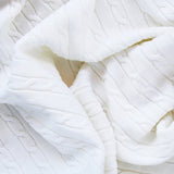 Copertina neonato in lana a trecce misura 80*100cm Latte - essential