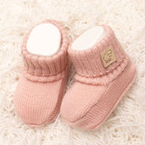 Scarpine neonato pura lana merino leggere cipria - Maglificio di Verona