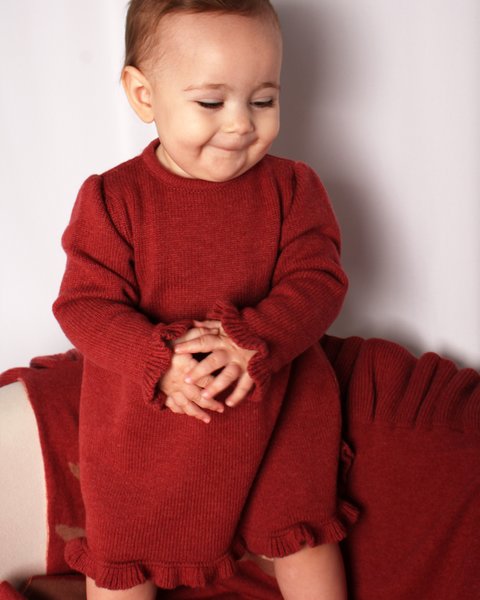 Cappotto bordeaux bambina con cuori bianchi Simonetta – 910 Boutique