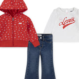 Completo 3 Pezzi Bambina con Felpa, T-shirt e Jeans | Levi’s