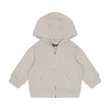 Felpa con cappuccio beige con zip logata | Balmain Kids