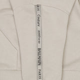 Felpa con cappuccio beige con zip logata | Balmain Kids