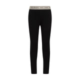 Leggings neri Balmain Kids con fascia elastica logata