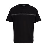 T-shirt nera con banda logo Balmain Paris | Balmain Kids