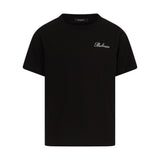T-shirt Nera con Logo Ricamato Balmain Kids