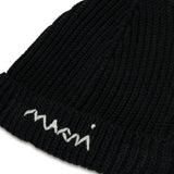 Cappello nero in lana con logo ricamato | Marni Kids