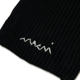 Sciarpa nera in lana con logo ricamato | Marni Kids