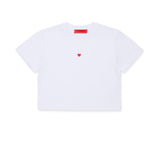 T-shirt cropped in jersey con ricamo cuore | MAX&Co.