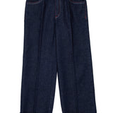 Jeans regular blu scuro con piega | MAX&Co.