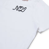 T-shirt bianca con logo ricamato N°21 | N°21 Kids