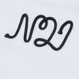 T-shirt bianca con logo ricamato N°21 | N°21 Kids