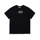 T-shirt nera con logo ricamato N°21 | N°21 Kids