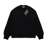 Felpa nera girocollo con logo ricamato N°21 | N°21 Kids