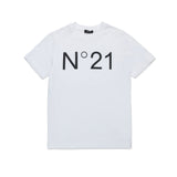 T-shirt in Cotone con Logo Bianca