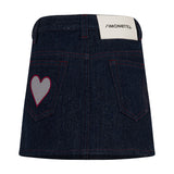 Gonna di jeans bambina con cuore ricamato | Simonetta