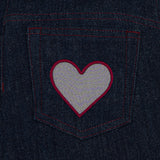 Gonna di jeans bambina con cuore ricamato | Simonetta