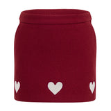 Gonna bordeaux bambina con cuori bianchi | Simonetta