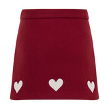 Gonna bordeaux bambina con cuori bianchi | Simonetta
