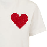 T-shirt bianca bambina con cuore rosso e scritta sul retro | Simonetta