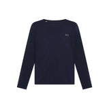 T-shirt blu navy a maniche lunghe con logo ricamato | SUN68