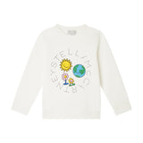 Felpa Bianca con Logo e Grafica Colorata Stella McCartney Kids