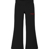 Leggings neri a zampa con logo rosso | Mousse Kids