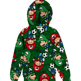Felpa con cappuccio verde stampa all over BROSOCCER | Mousse Kids