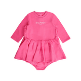 Vestito rosa per neonata con logo | Balmain Kids