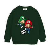 Felpa verde BroSoccer con stampa calcio | Mousse Kids