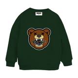 Felpa verde Little Bear con stampa orso | Mousse Kids