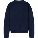 Felpa blu girocollo con logo | Tommy Hilfiger Kids