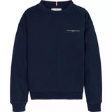 Felpa blu girocollo con logo | Tommy Hilfiger Kids