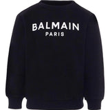 Felpa nera con logo Balmain Paris | Balmain Kids