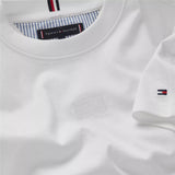 T-shirt bianca in cotone con logo tono su tono | Tommy Hilfiger