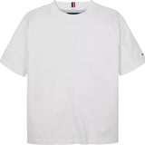 T-shirt bianca in cotone con logo tono su tono | Tommy Hilfiger
